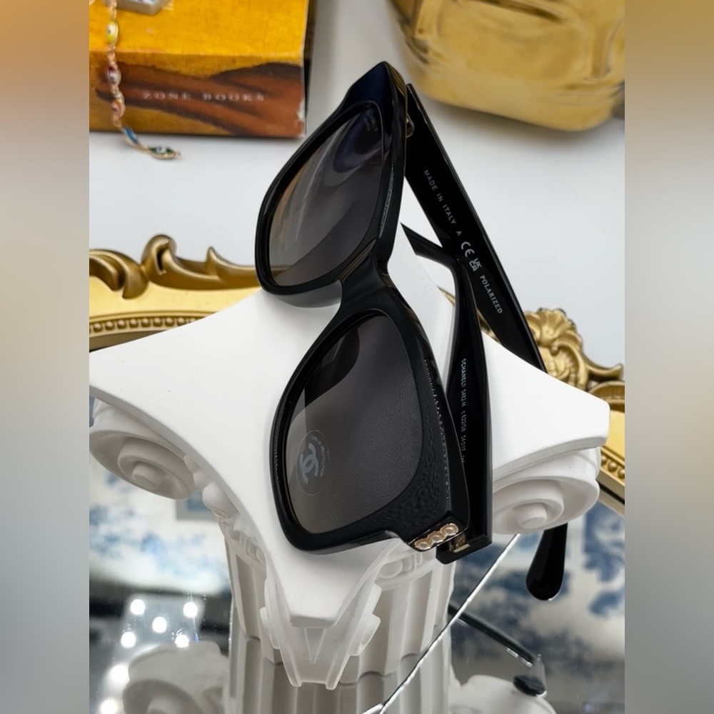 🆕 CHANEL 🧿 NWOT  Square Acetate Polarized Pearl CC Square Sunglasses, 5482-H - Picture 6 of 16